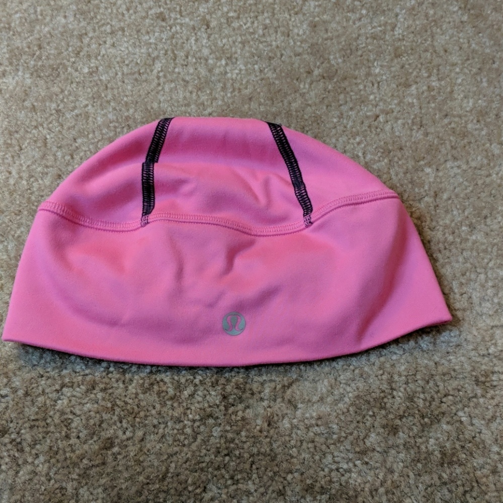 Pink Lululemon Beanie with ponytail cutout